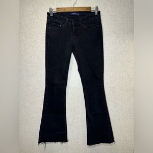 Y2K Levi’s 518 Superlow Rise Bootcut Jeans Black Raw Hem Jeans Size 1 M